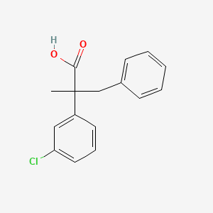 molecular formula C16H15ClO2 B7792754 2-(3-Chlorophenyl)-2-methyl-3-phenylpropanoic acid 