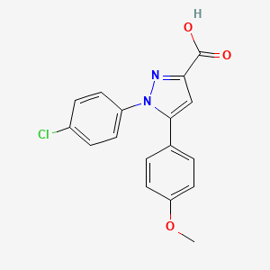 molecular formula C17H13ClN2O3 B7792771 1-(4-chlorophenyl)-5-(4-methoxyphenyl)-1H-pyrazole-3-carboxylic acid 