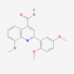 molecular formula C19H17NO5 B7792793 2-(2,5-Dimethoxyphenyl)-8-methoxyquinoline-4-carboxylic acid 