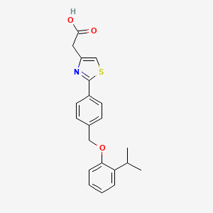 molecular formula C21H21NO3S B7792800 2-[2-[4-[(2-Propan-2-ylphenoxy)methyl]phenyl]-1,3-thiazol-4-yl]acetic acid 