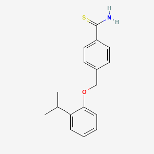 molecular formula C17H19NOS B7792805 4-[(2-Propan-2-ylphenoxy)methyl]benzenecarbothioamide 