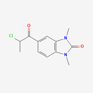 molecular formula C12H13ClN2O2 B7792848 5-(2-chloropropanoyl)-1,3-dimethyl-2,3-dihydro-1H-1,3-benzodiazol-2-one 