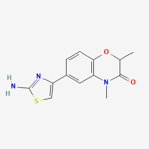 molecular formula C13H13N3O2S B7792864 6-(2-Aminothiazol-4-yl)-2,4-dimethyl-2H-benzo[b][1,4]oxazin-3(4H)-one 