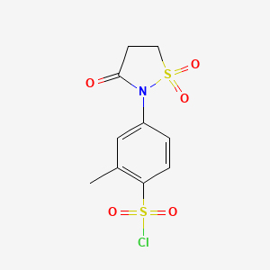 molecular formula C10H10ClNO5S2 B7792978 4-(1,1-Dioxido-3-oxo-2-isothiazolidinyl)-2-methylbenzenesulfonyl chloride CAS No. 914203-24-0