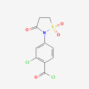 molecular formula C10H7Cl2NO4S B7792989 2-Chloro-4-(1,1-dioxido-3-oxoisothiazolidin-2-YL)benzoyl chloride 