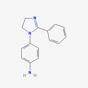 molecular formula C15H15N3 B7793003 4-(2-phenyl-4,5-dihydro-1H-imidazol-1-yl)aniline 