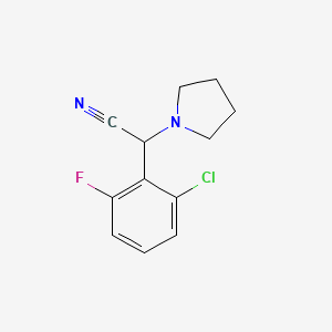 molecular formula C12H12ClFN2 B7793039 2-(2-Chloro-6-fluorophenyl)-2-(pyrrolidin-1-yl)acetonitrile 