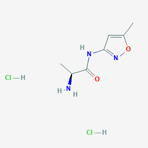 molecular formula C7H13Cl2N3O2 B7793128 (2S)-2-amino-N-(5-methyl-1,2-oxazol-3-yl)propanamide dihydrochloride 