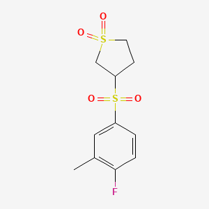 3-(4-Fluoro-3-methylbenzenesulfonyl)-1$l^{6}-thiolane-1,1-dione