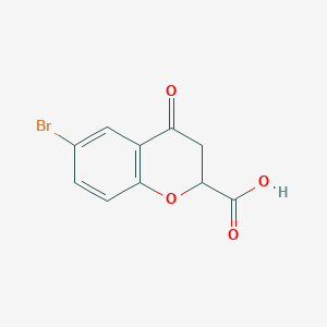 molecular formula C10H7BrO4 B7793163 6-Bromo-4-oxochroman-2-carboxylic acid 