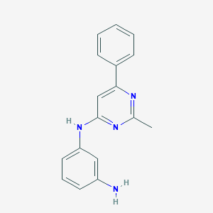 molecular formula C17H16N4 B7793198 1-N-(2-methyl-6-phenylpyrimidin-4-yl)benzene-1,3-diamine 