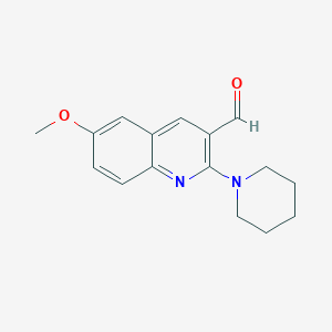 molecular formula C16H18N2O2 B7793204 6-Methoxy-2-piperidin-1-ylquinoline-3-carbaldehyde 