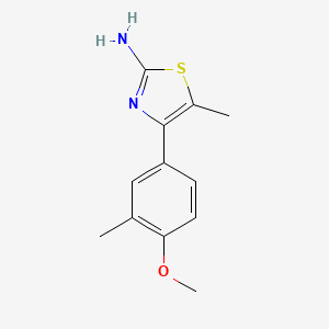 molecular formula C12H14N2OS B7793215 4-(4-Methoxy-3-methylphenyl)-5-methyl-1,3-thiazol-2-amine 