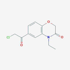 molecular formula C12H12ClNO3 B7793256 6-(2-chloroacetyl)-4-ethyl-3,4-dihydro-2H-1,4-benzoxazin-3-one 