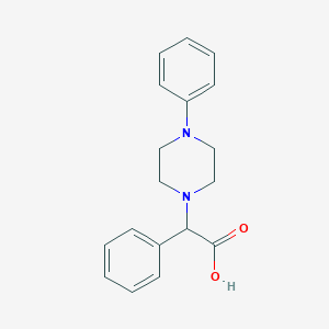 molecular formula C18H20N2O2 B7793278 2-Phenyl-2-(4-phenylpiperazin-1-yl)acetic acid 