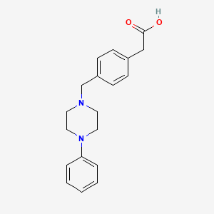 molecular formula C19H22N2O2 B7793301 2-(4-((4-Phenylpiperazin-1-YL)methyl)phenyl)acetic acid 