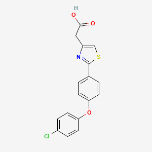 molecular formula C17H12ClNO3S B7793308 {2-[4-(4-Chlorophenoxy)phenyl]-1,3-thiazol-4-yl}acetic acid 