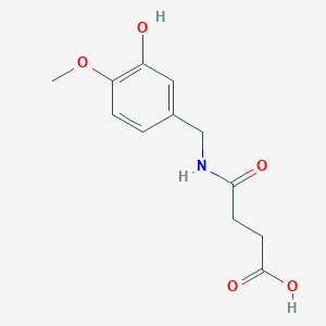 molecular formula C12H15NO5 B7793333 4-[(3-Hydroxy-4-methoxyphenyl)methylamino]-4-oxobutanoic acid 