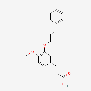molecular formula C19H22O4 B7793351 3-[4-Methoxy-3-(3-phenylpropoxy)phenyl]propanoic acid 
