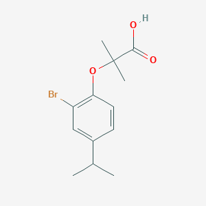 molecular formula C13H17BrO3 B7793380 2-[2-Bromo-4-(propan-2-yl)phenoxy]-2-methylpropanoic acid 