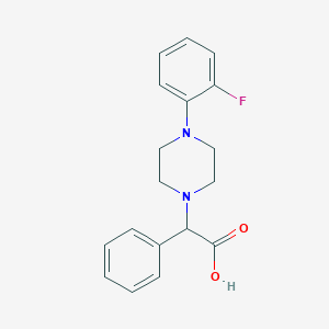 molecular formula C18H19FN2O2 B7793407 2-[4-(2-Fluorophenyl)piperazin-1-yl]-2-phenylacetic acid 