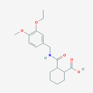 molecular formula C18H25NO5 B7793452 2-((3-Ethoxy-4-methoxybenzyl)carbamoyl)cyclohexanecarboxylic acid 