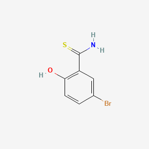 molecular formula C7H6BrNOS B7793487 5-Bromo-2-hydroxybenzenecarbothioamide 