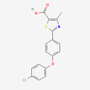 molecular formula C17H12ClNO3S B7793492 2-[4-(4-Chlorophenoxy)phenyl]-4-methyl-1,3-thiazole-5-carboxylic acid 