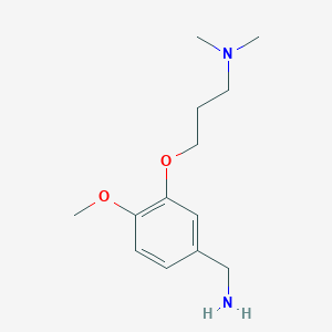 molecular formula C13H22N2O2 B7793499 {3-[3-(Dimethylamino)propoxy]-4-methoxyphenyl}methanamine 