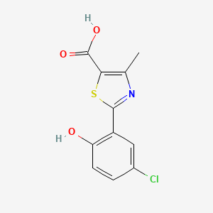 molecular formula C11H8ClNO3S B7793517 2-(5-Chloro-2-hydroxyphenyl)-4-methyl-1,3-thiazole-5-carboxylic acid 
