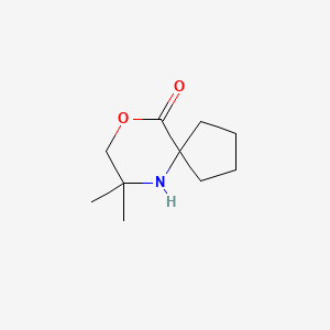 molecular formula C10H17NO2 B7793575 7,7-Dimethyl-9-oxa-6-azaspiro[4.5]decan-10-one 