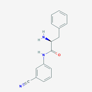 molecular formula C16H15N3O B7793690 (S)-2-Amino-N-(3-cyanophenyl)-3-phenylpropanamide 