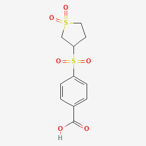 molecular formula C11H12O6S2 B7793746 4-[(1,1-Dioxo-1lambda6-thiolan-3-yl)sulfonyl]benzoic acid 