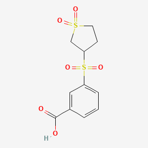 molecular formula C11H12O6S2 B7793760 3-[(1,1-Dioxo-1$l^{6}-thiolan-3-yl)sulfonyl]benzoic acid 