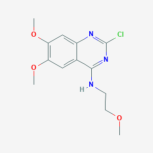 molecular formula C13H16ClN3O3 B7793810 2-chloro-6,7-dimethoxy-N-(2-methoxyethyl)quinazolin-4-amine 