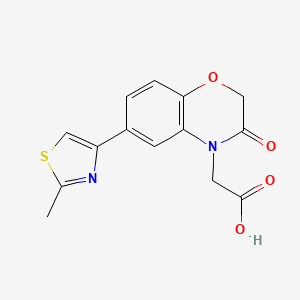 molecular formula C14H12N2O4S B7793906 [6-(2-Me-1,3-thiazol-4-yl)-3-oxo-2,3-dihydro-4H-1,4-benzoxazin-4-yl]acetic acid 