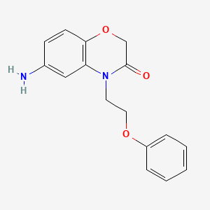 molecular formula C16H16N2O3 B7793922 6-Amino-4-(2-phenoxyethyl)-2H-1,4-benzoxazin-3(4H)-one 