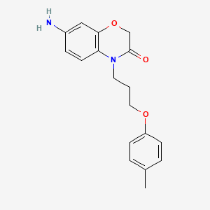 molecular formula C18H20N2O3 B7793926 7-amino-4-[3-(4-methylphenoxy)propyl]-3,4-dihydro-2H-1,4-benzoxazin-3-one 