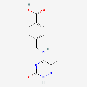molecular formula C12H12N4O3 B7793956 4-[[(6-methyl-3-oxo-2H-1,2,4-triazin-5-yl)amino]methyl]benzoic acid 