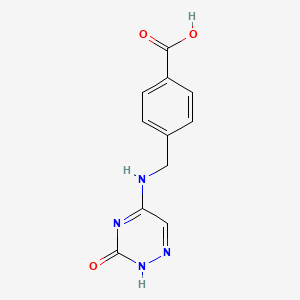 molecular formula C11H10N4O3 B7793957 4-[[(3-oxo-2H-1,2,4-triazin-5-yl)amino]methyl]benzoic acid 