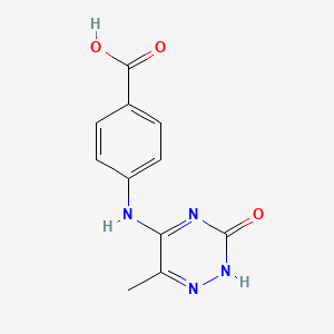 molecular formula C11H10N4O3 B7793959 4-[(6-methyl-3-oxo-2H-1,2,4-triazin-5-yl)amino]benzoic acid 