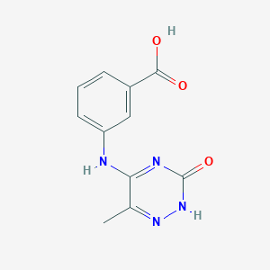 molecular formula C11H10N4O3 B7793962 3-[(6-methyl-3-oxo-2H-1,2,4-triazin-5-yl)amino]benzoic acid 
