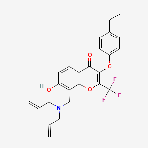 8-[[Bis(prop-2-enyl)amino]methyl]-3-(4-ethylphenoxy)-7-hydroxy-2-(trifluoromethyl)chromen-4-one