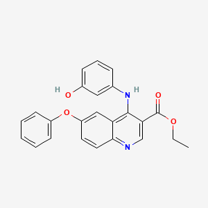 molecular formula C24H20N2O4 B7794147 Ethyl 4-(3-hydroxyanilino)-6-phenoxyquinoline-3-carboxylate 