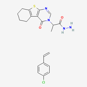 molecular formula C21H23ClN4O2S B7794162 1-Chloro-4-ethenylbenzene;2-(4-oxo-5,6,7,8-tetrahydro-[1]benzothiolo[2,3-d]pyrimidin-3-yl)propanehydrazide 