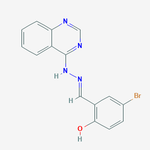 molecular formula C15H11BrN4O B7794203 4-bromo-2-[(E)-(quinazolin-4-ylhydrazinylidene)methyl]phenol 