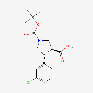 molecular formula C16H20ClNO4 B7794288 Trans-1-Boc-4-(3-chlorophenyl)pyrrolidine-3-carboxylic acid 