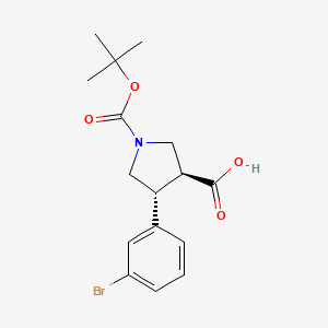 molecular formula C16H20BrNO4 B7794290 Boc-(trans)-4-(3-bromo-phenyl)-pyrrolidine-3-carboxylic acid 