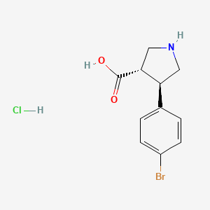 molecular formula C11H13BrClNO2 B7794295 (3S,4R)-4-(4-bromophenyl)pyrrolidine-3-carboxylic acid;hydrochloride 