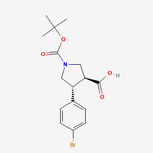 molecular formula C16H20BrNO4 B7794301 Trans-4-(4-bromophenyl)-1-Boc-pyrrolidine-3-carboxylic acid 